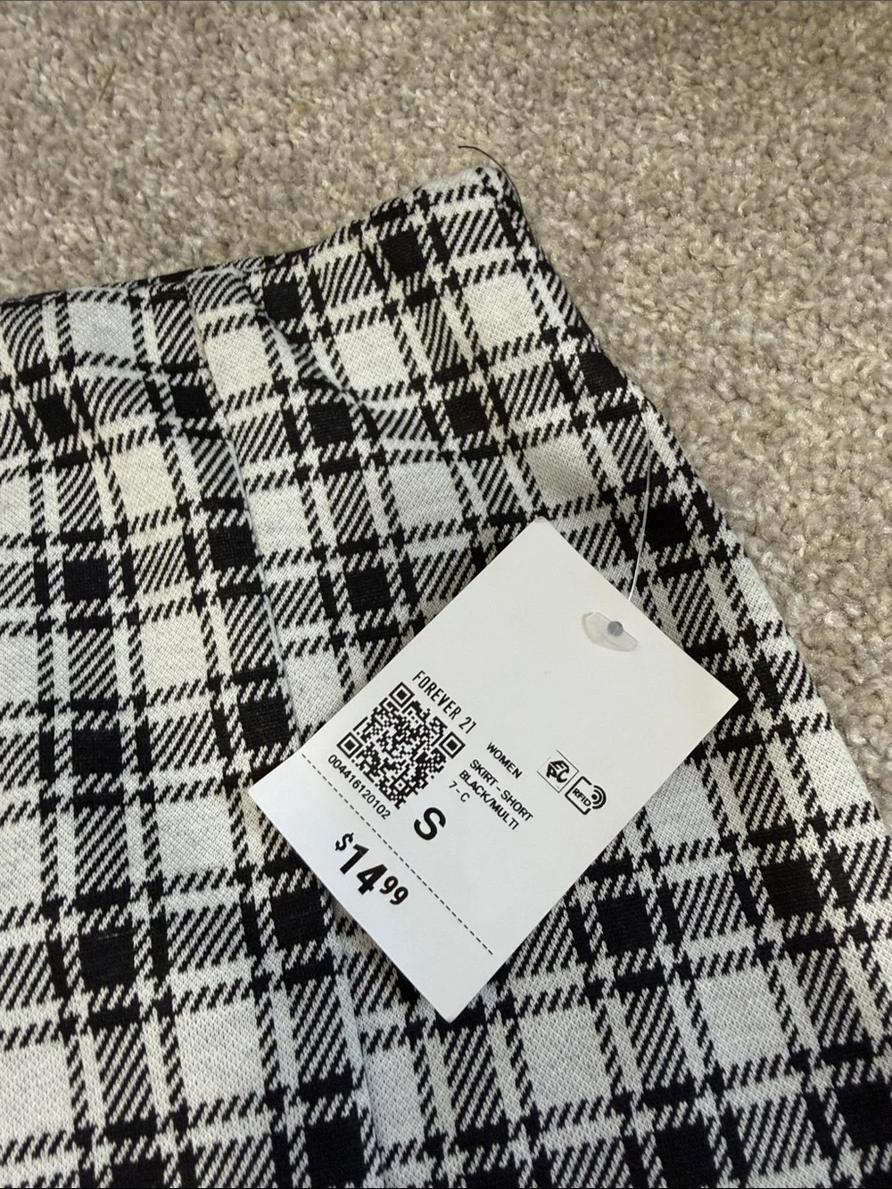 Forever21 Black & White Plaid Mini Skirt